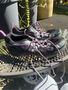 Merrell Women's Black with Purple Accent Trail Shoes